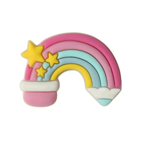 APLIQUE EMBORRACHADO LÁPIS ARCO-ÍRIS CANDY - 2 UNIDADES