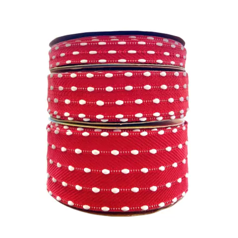 FITA SINIMBU JEANS COM POMPOM - VERMELHO (COR 03)