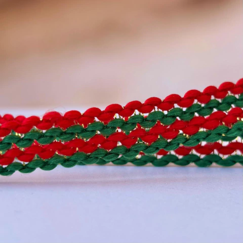 FITA PASSAMANARIA ZIG ZAG TONS NATALINOS (13MM) - 5 METROS