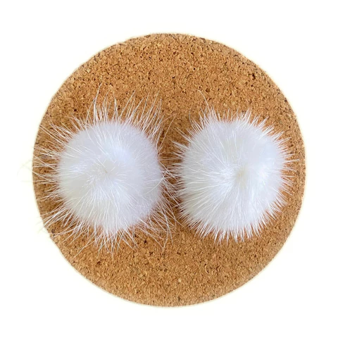 MEIO POMPOM PELÚCIA BRANCO (2.5CM) - 2 UNIDADES