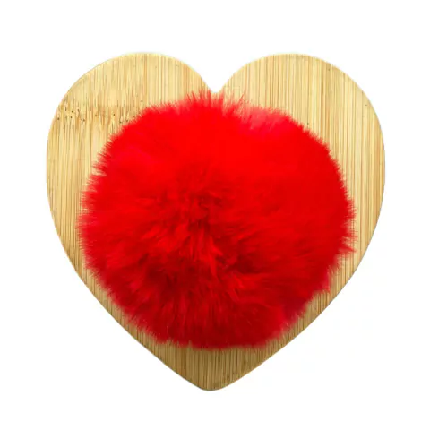 POMPOM DE PELÚCIA VERMELHO (8CM) - 2 UNIDADES
