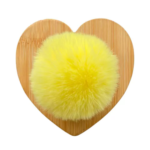 POMPOM DE PELÚCIA AMARELO (8CM) - 2 UNIDADES