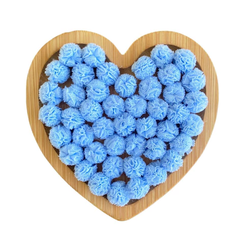 MINI POMPOM DE TULE AZUL BEBÊ (1.5CM) - 20 UNIDADES