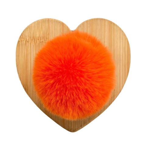 POMPOM DE PELÚCIA LARANJA (8CM) - 2 UNIDADES