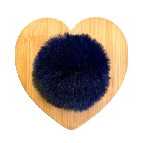 POMPOM DE PELÚCIA AZUL MARINHO (8CM) - 2 UNIDADES