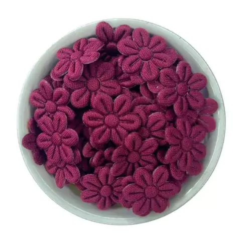 APLIQUE FLOR PRENSADA - MARSALA - 50 UNIDADES