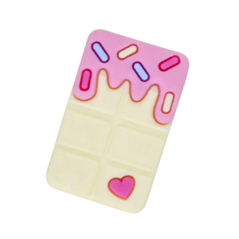 APLIQUE EMBORRACHADO BARRA DE CHOCOLATE BRANCO - 2 UNIDADES