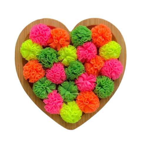 POMPOM DE TULE CORES NEON (2.5CM) - 10 UNIDADES