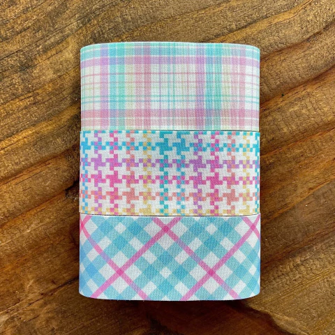 KIT FITA XADREZ CANDY COLOR PRINCESS (38MM) - 1 METRO DE CADA