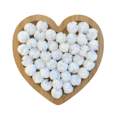 MINI POMPOM DE TULE BRANCO (1.5CM) - 20 UNIDADES