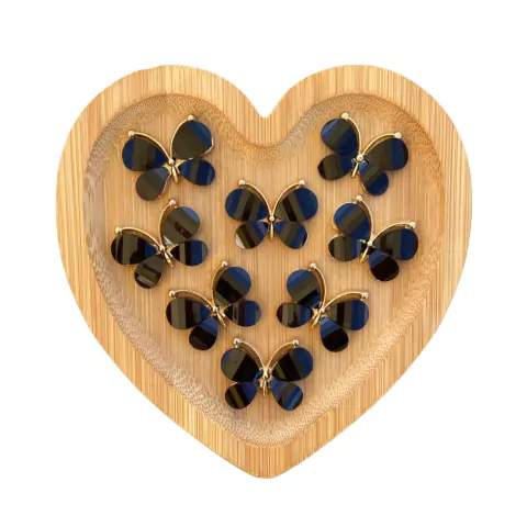 APLIQUE METAL BORBOLETA PRETA - UNIDADE