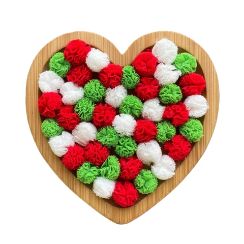 MINI POMPOM DE TULE CORES NATAL (1.5CM) - 20 UNIDADES