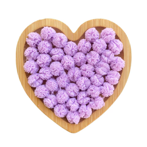 MINI POMPOM DE TULE LILÁS (1.5CM) - 20 UNIDADES