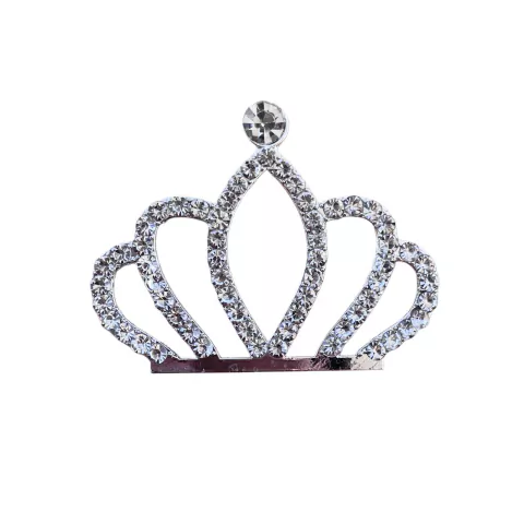 APLIQUE METAL COROA COM STRASS - UNIDADE