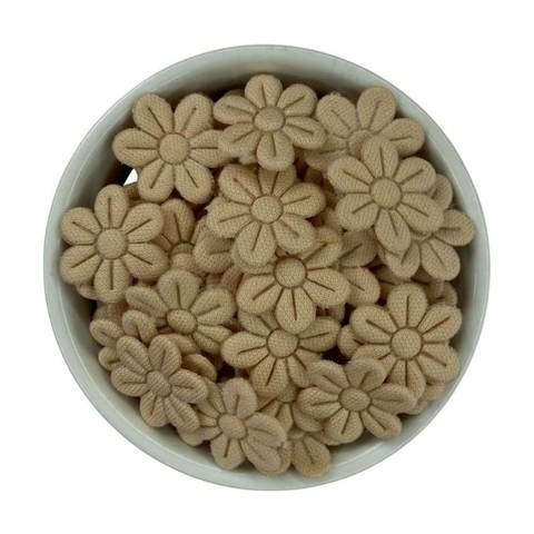 APLIQUE FLOR PRENSADA - BEGE - 50 UNIDADES