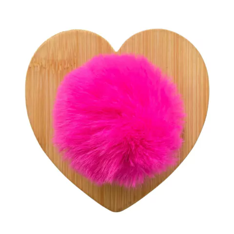 POMPOM DE PELÚCIA FÚCSIA (8CM) - 2 UNIDADES