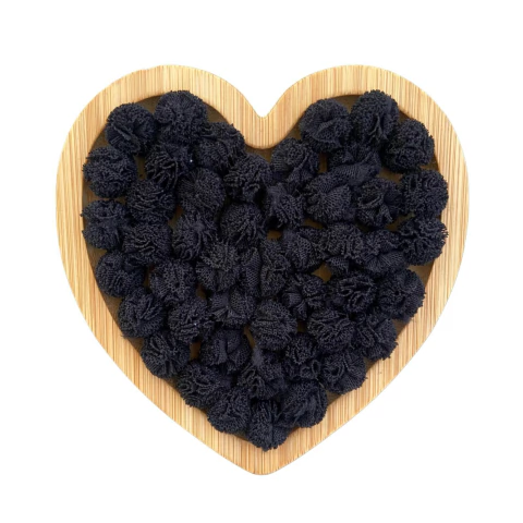 MINI POMPOM DE TULE PRETO (1.5CM) - 20 UNIDADES