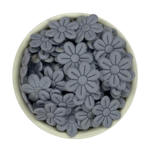 APLIQUE FLOR PRENSADA - CINZA - 50 UNIDADES