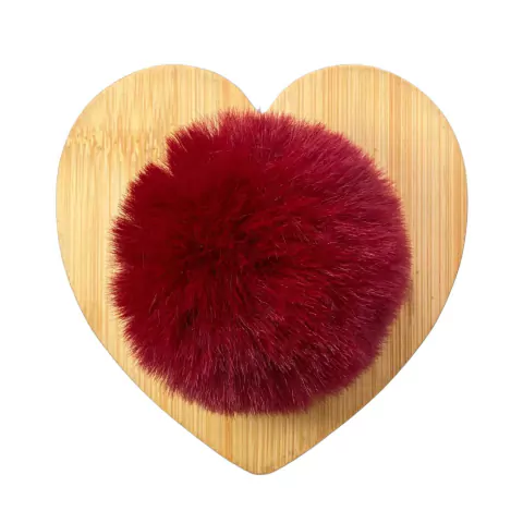 POMPOM DE PELÚCIA MARSALA (8CM) - 2 UNIDADES
