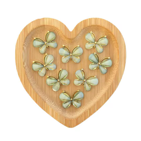 APLIQUE METAL BORBOLETA VERDE BEBÊ - UNIDADE