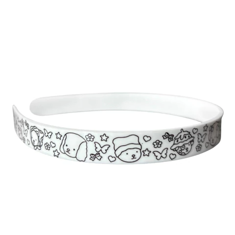 TIARA DE ACRILICO ESTAMPADA BOBBIE GOODS PARA COLORIR (15MM) - UNIDADE
