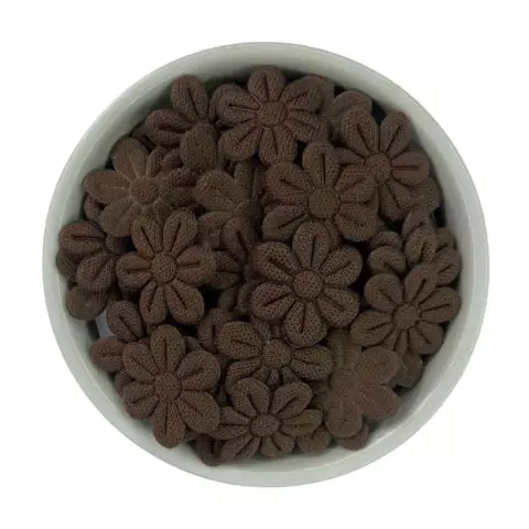 APLIQUE FLOR PRENSADA - MARROM - 50 UNIDADES