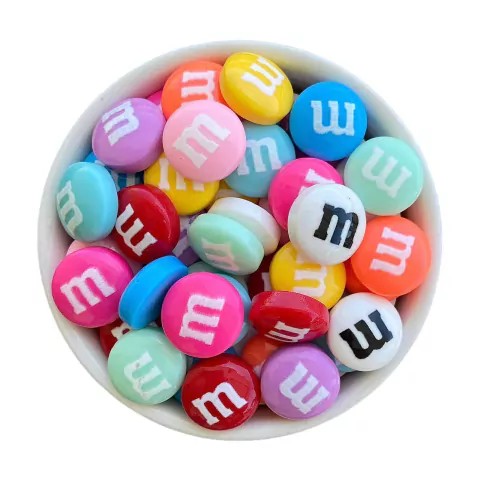 APLIQUE RESINA M&M (1,5CM) - 10 UNIDADES