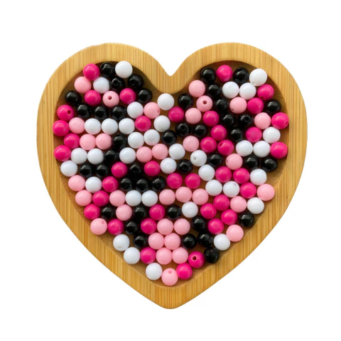 MIX DE MIÇANGA BOLA LEITOSA CORES BARBIE (8MM) - 200 PEÇAS