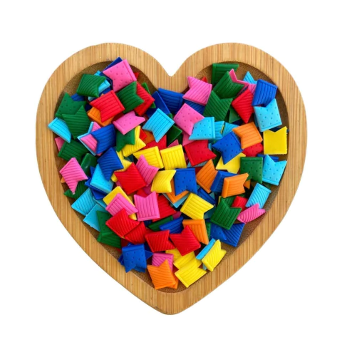 APLIQUE EMBORRACHADO MINI BANDEIRINHA JUNINA - 10 UNIDADES