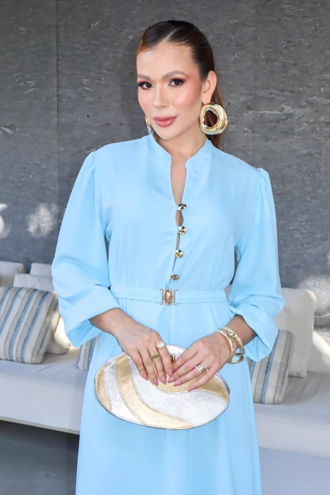 Vestido longo com cinto - comprar online