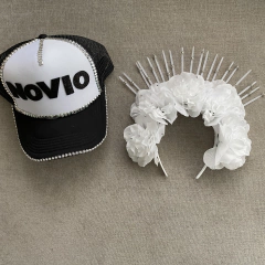 Combo novios Vincha Mel 2 + GORRA NOVIO 5