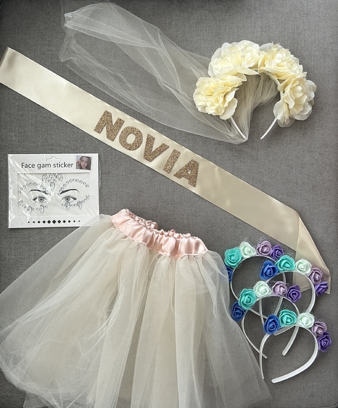 Combo Despedida de Soltera Denise Zoe+Vincha Eva para 10 amigas