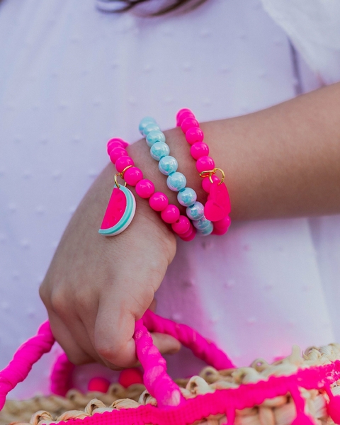 Kit Pulseiras Melancia Rosa