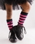 Meia Listras Bruxinha Pink (3/4 longa)