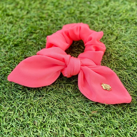 Scrunchie Verão Luxo (Coral Neon)