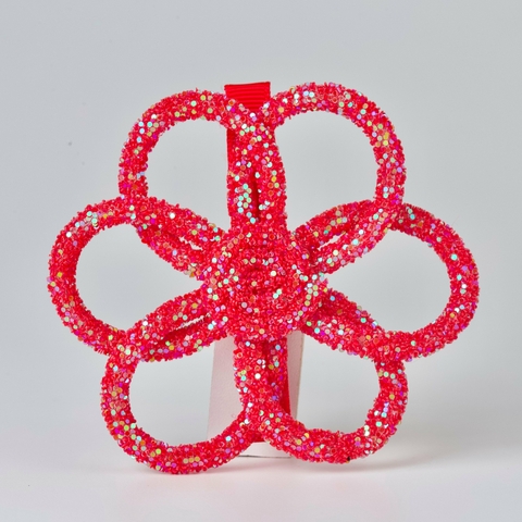 Flor Glitter Vermelha