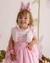 Conjunto Vestido Jardineira Luxo + Blusa Babadinhos Páscoa - Srta. Lolli