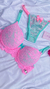 Conjunto Mirela- Rosa babalu C/ Verde frais - Greice Intimates 