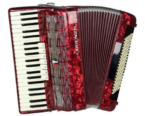 Acordeon Cadenza 120 Baixos Cd120/41 Rd Vermelha Com Estojo (12516)