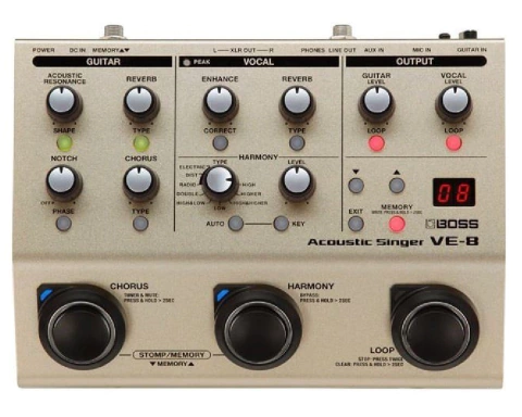 Pedal Boss Ve-8 Voz e Violão Loop Efeitos Processador Vocal (8124)