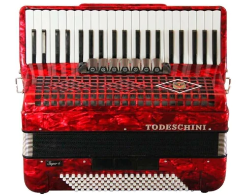 Acordeon Todeschini 120 Baixos Vermelha Com Bag Yw827 (7110)