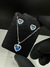 KIT CRAVEJADO CORAÇÃO AZUL | PRATA 925 - comprar online