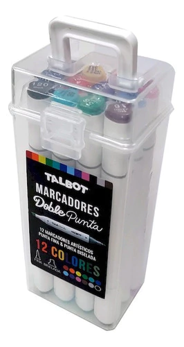Marcadores Talbot Doble Punta Valija X 12 Unidades
