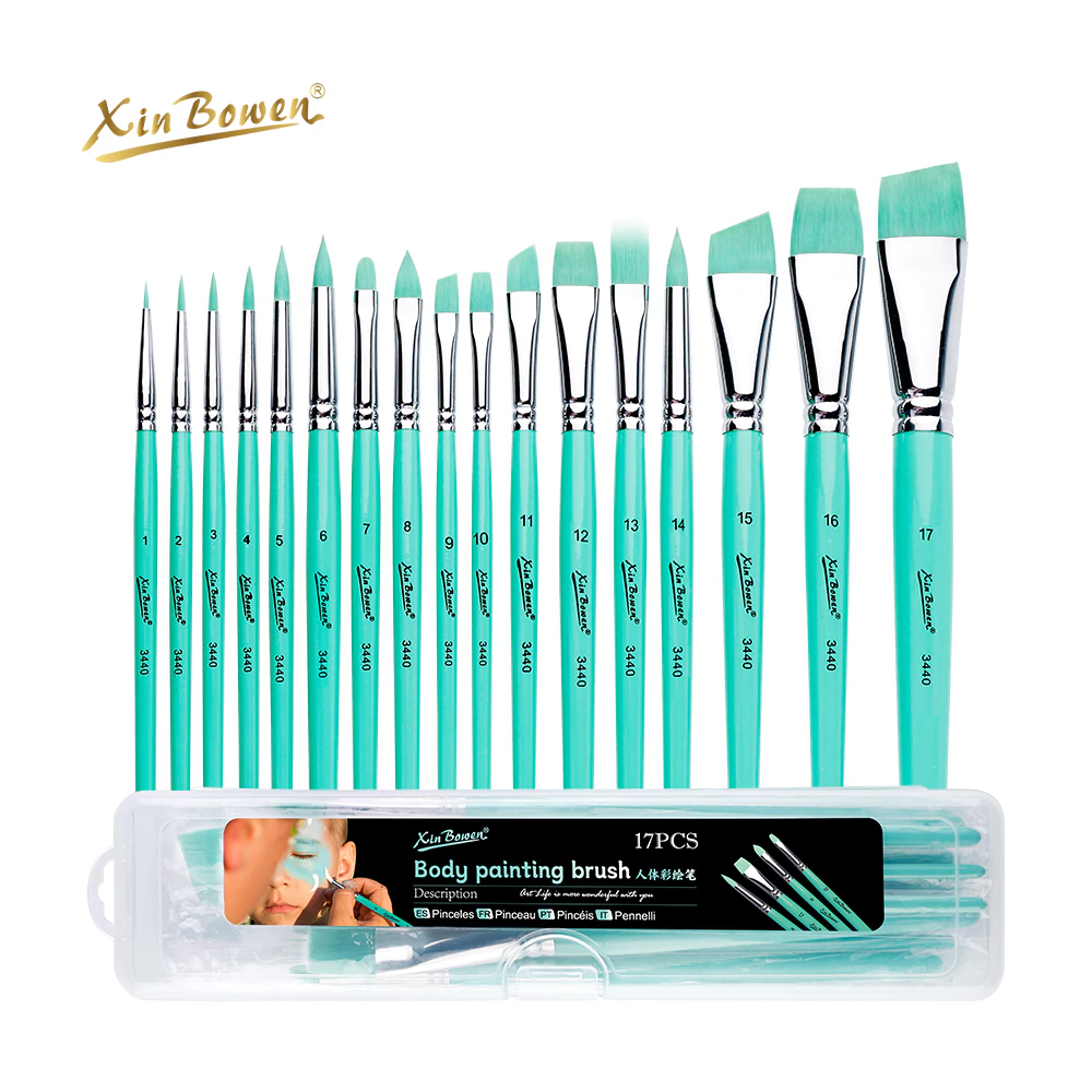 Set de 17 pinceles en estuche plástico Xin Bowen