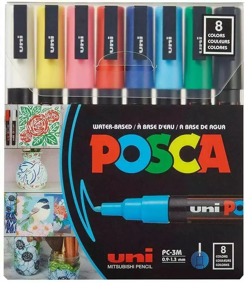 Marcadores Posca Pc-3m Set Estuche X 8 Colores