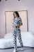 Pijama Americano de Viscose Estampa Poa Feminino - Lena Sleepwear - Pijamas