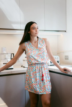 Camisola de Viscose Estampa Colorida Feminina