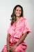 Pijama Americano de Cetim Liso Pink Feminino - loja online