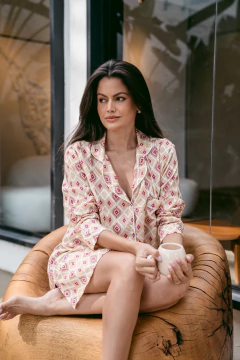 Chemise de Viscose Estampa Ikat Feminina - comprar online