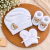 kit touca luvas e sapatinho Menino Urso branco